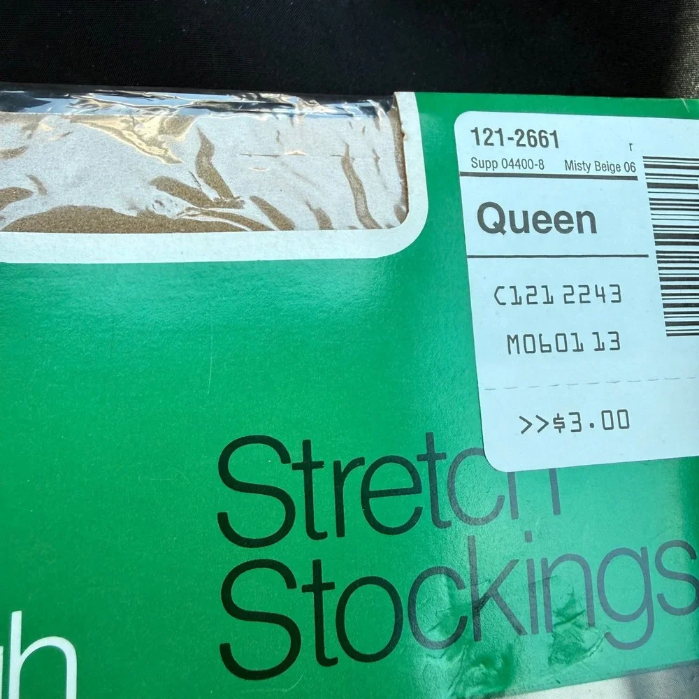 Vintage JCPenney Thigh‎ High Stockings Queen Beige Nylon NOS USA Sealed